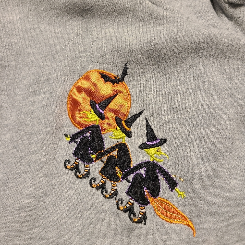 Classic Elements Gray Halloween Witch Hoodie Swea… - image 4